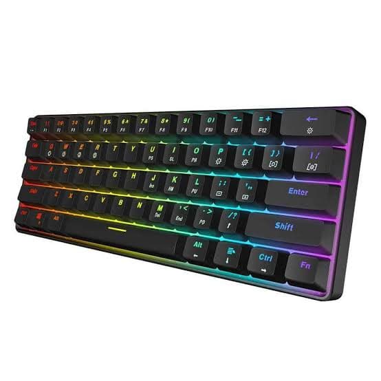 Skyloong GK61 Black Tri-mode Wireless RGB Mechanical Keyboard – Yellow Switches gallery image 1