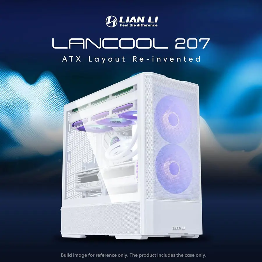 LIAN LI LANCOOL 207 Compact ATX RGB Gaming Computer Case White | LAN207RW | Tempered Glass Side Panel gallery image 2