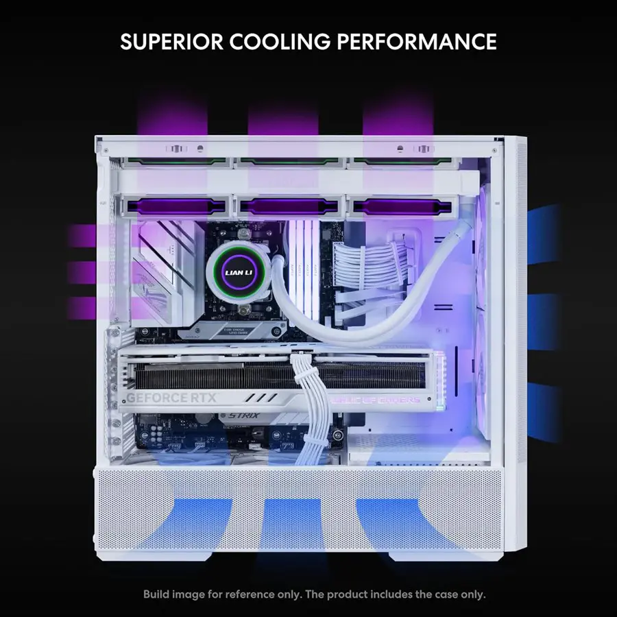 LIAN LI LANCOOL 207 Compact ATX RGB Gaming Computer Case White | LAN207RW | Tempered Glass Side Panel gallery image 3