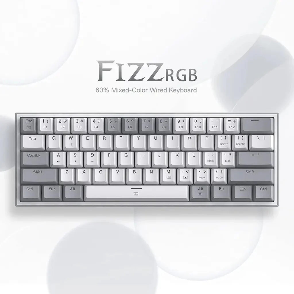 Redragon FIZZ K617 60% RGB Mechanical Keyboard with Red Switches gallery image 1