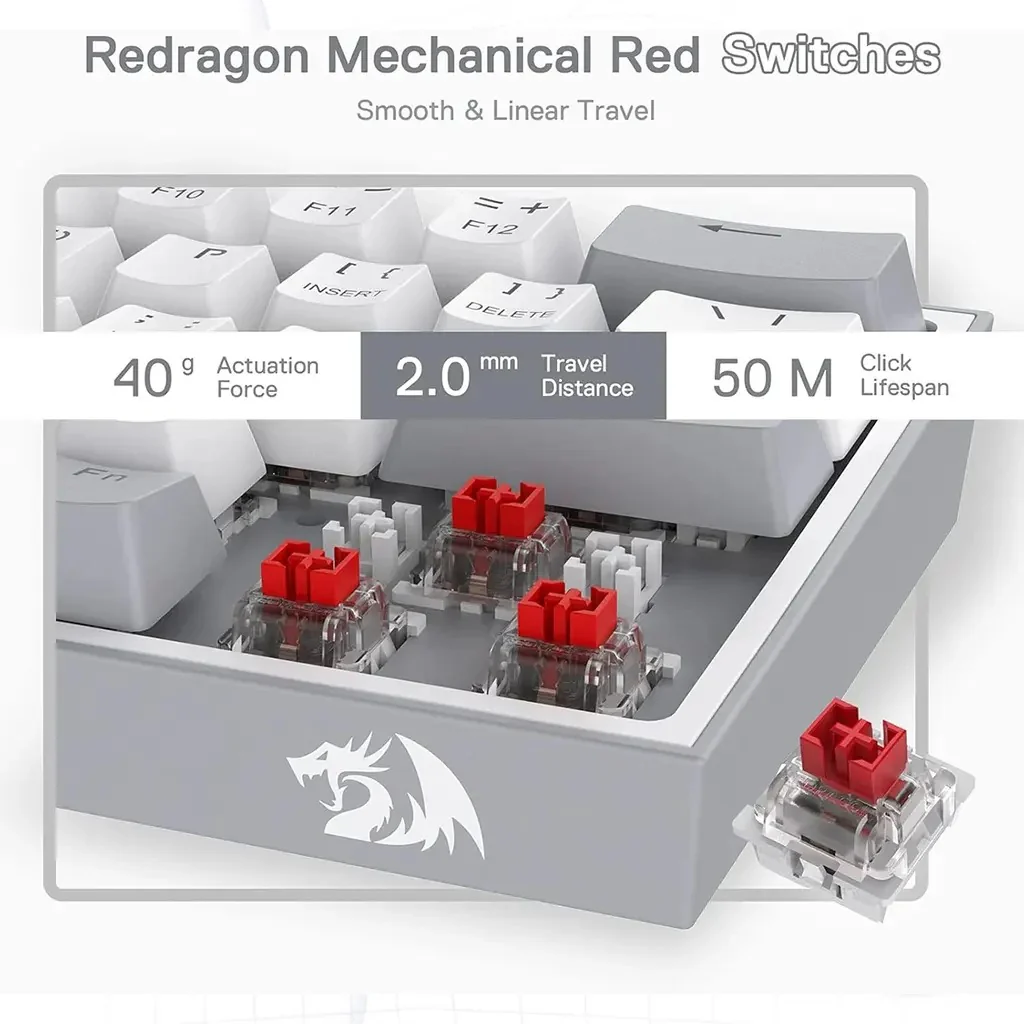 Redragon FIZZ K617 60% RGB Mechanical Keyboard with Red Switches gallery image 5