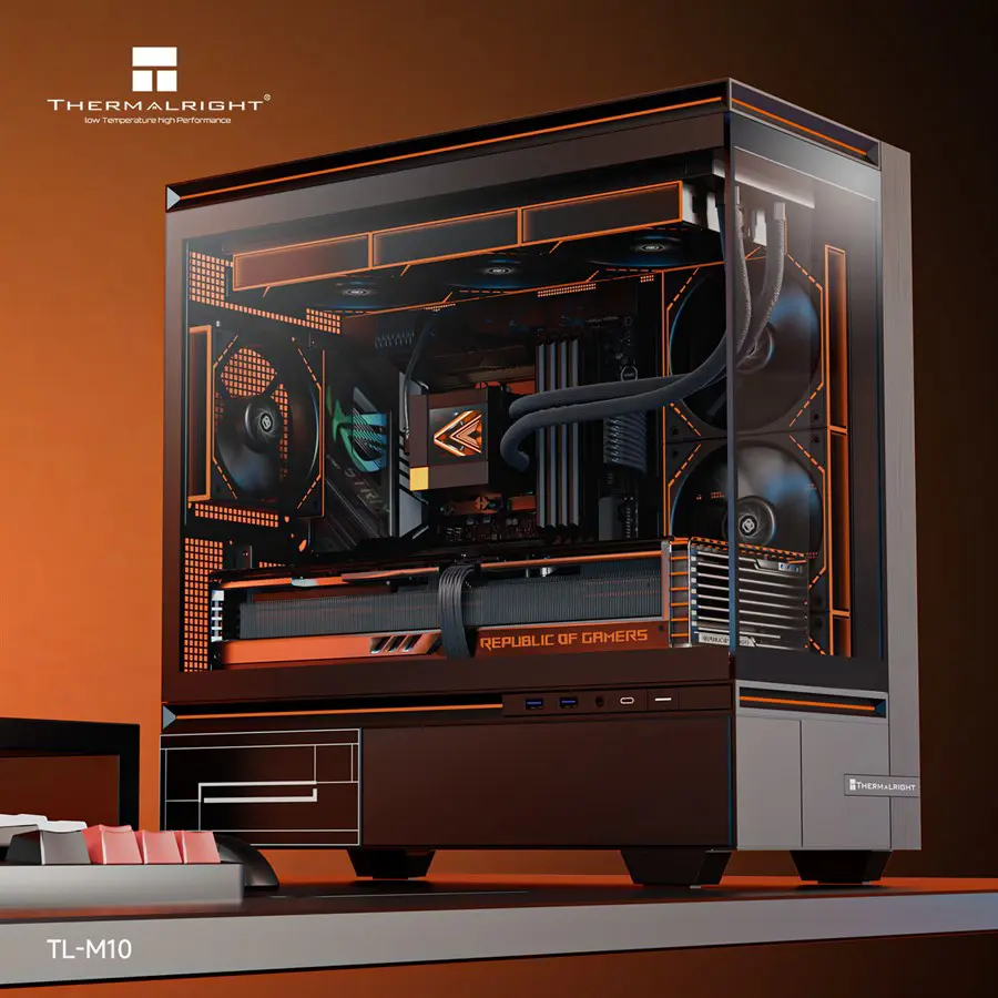 Thermalright TL-M10W Mid-Tower mATX PC Case, Tempered Glass, ABS and SPCC, USB 3.0x2, Type-C, Audio Mic, GPU Length Limit 360mm, White