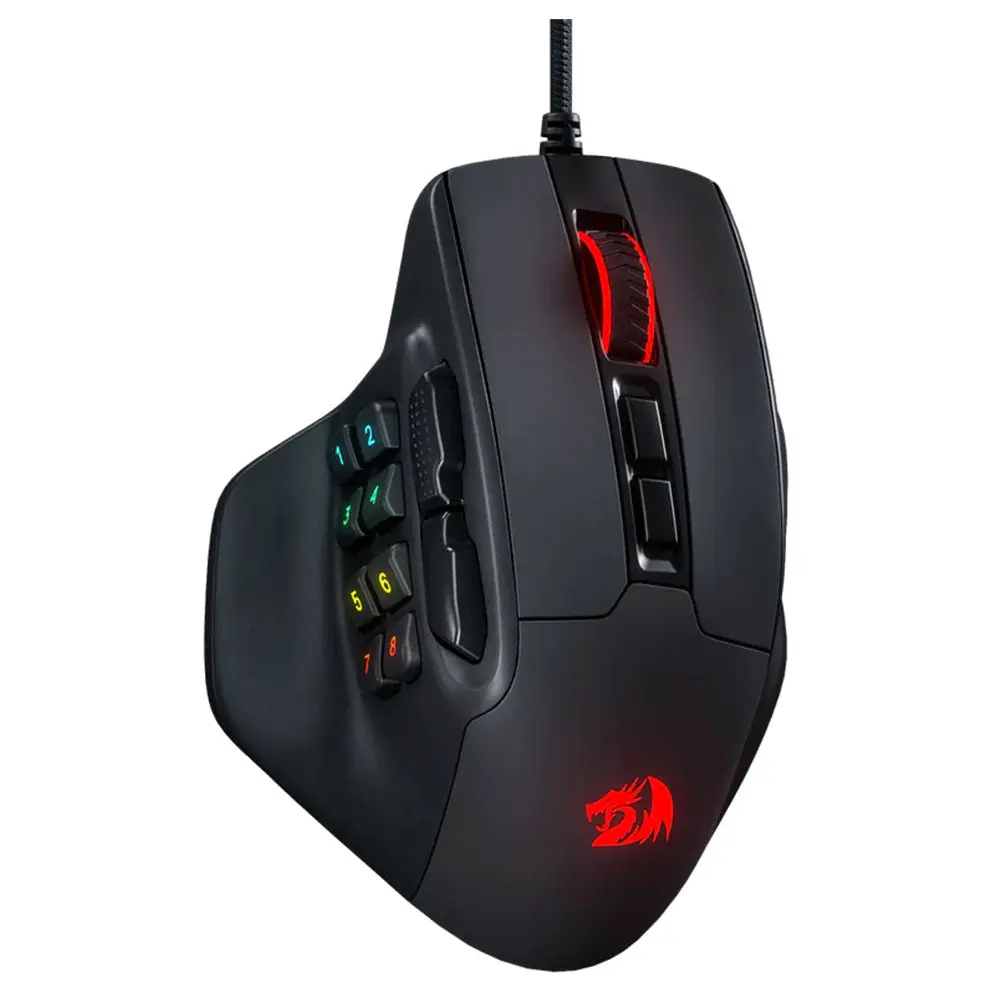 Redragon M811 Aatrox MMO RGB Wired Gaming Mouse 12400 DPI 15 Programmable Buttons Black gallery image 1