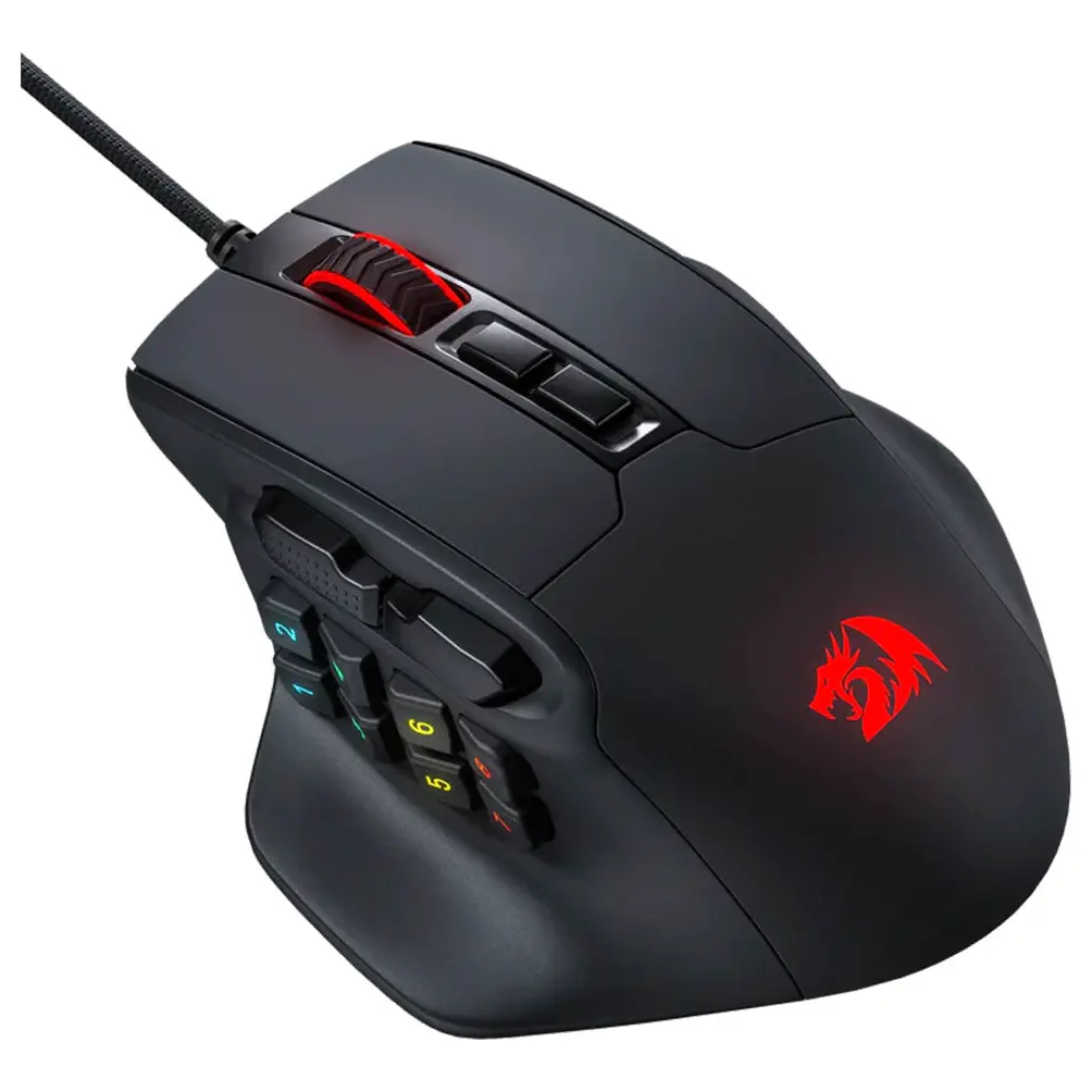 Redragon M811 Aatrox MMO RGB Wired Gaming Mouse 12400 DPI 15 Programmable Buttons Black gallery image 3