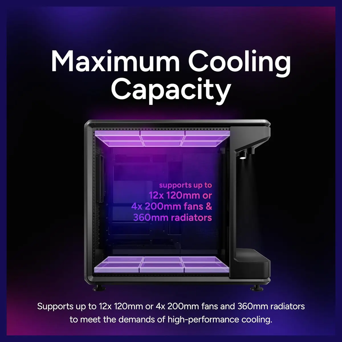 Cooler Master MasterFrame 360 Stage LCD ATX Mid-Tower PC Case, 430mm GPU, 360mm Radiator, PCIe 5.0 Ready, USB-C gallery image 4