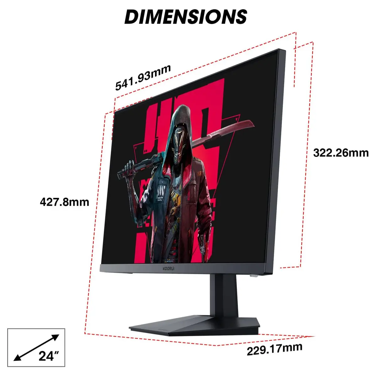 KOORUI 24E3 Gaming Monitor 23.8 Inch FHD IPS 165Hz 1ms gallery image 5