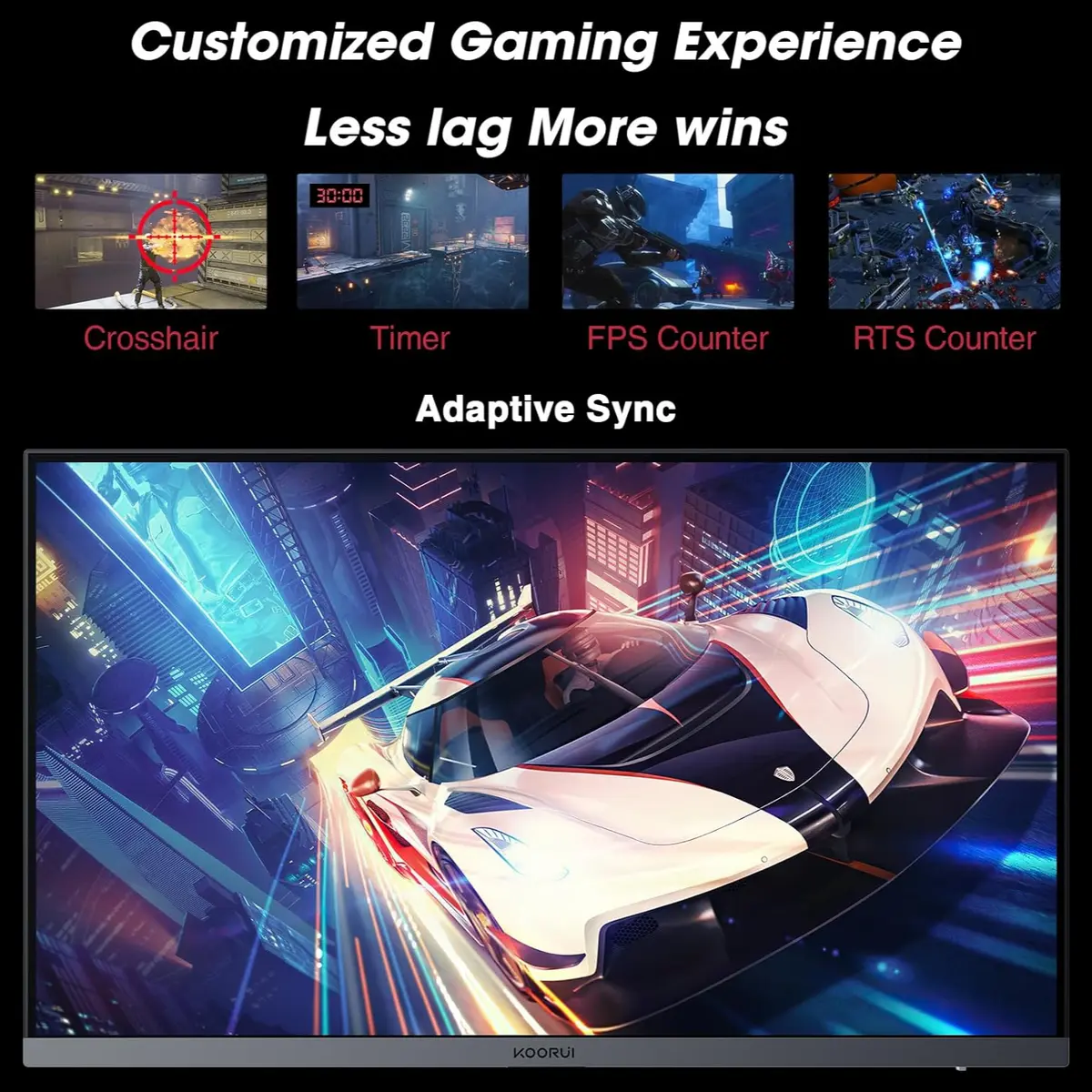 KOORUI 24E3 Gaming Monitor 23.8 Inch FHD IPS 165Hz 1ms gallery image 2