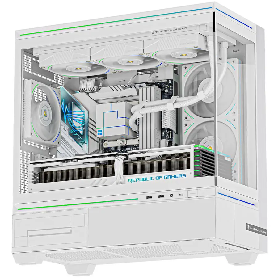 Thermalright TL-M10W Mid-Tower mATX PC Case, Tempered Glass, ABS and SPCC, USB 3.0x2, Type-C, Audio Mic, GPU Length Limit 360mm, White gallery image 1