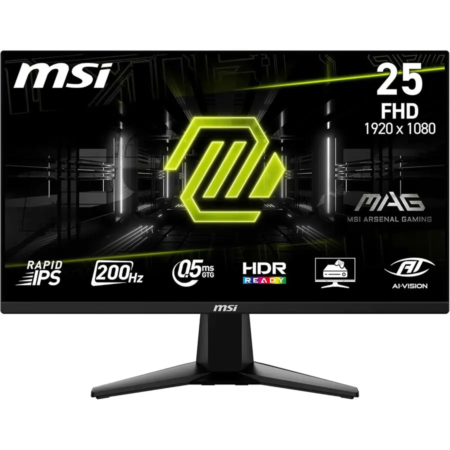 MSI MAG 255F E20 Gaming Monitor 24.5 Inch FHD Rapid IPS 200Hz 0.5ms HDR Ready