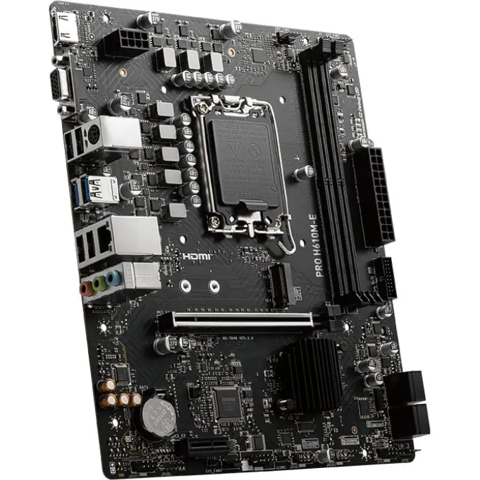 MSI PRO H610M-E Motherboard, LGA1700 Socket, DDR5 Up To 5600MHz, PCIe 4.0, Micro-ATX gallery image 2
