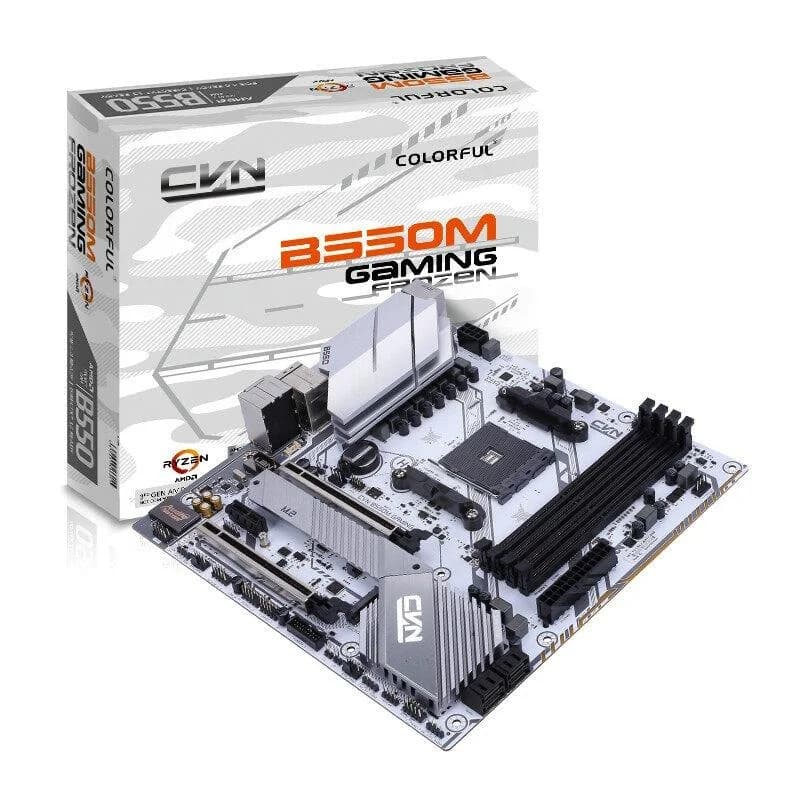 Colorful CVN B550M Gaming Frozen V14 Motherboard Supports AMD 5000 Gen Series (AMD B550/AM4), microATX, 5V ARGB